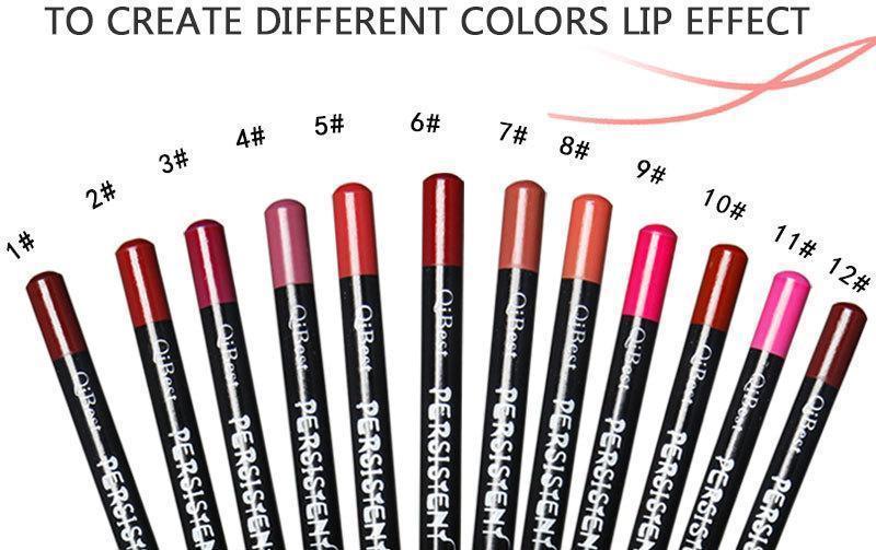 Set de Crayons à Lèvres Haute Définition - 12 Couleurs