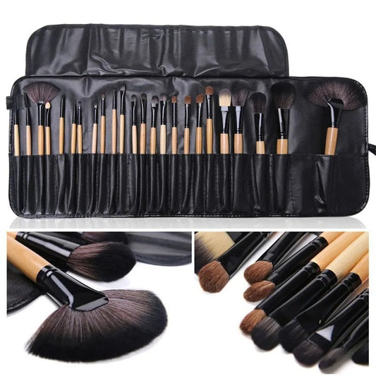 Set de 24 Pinceaux de Maquillage Professionnels avec Étui Cadeau