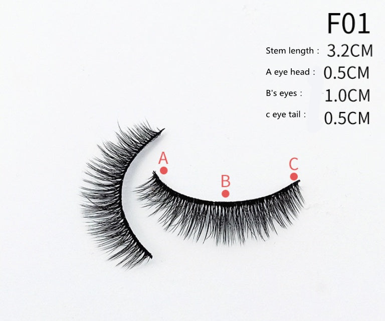 Eyeliner Adhésif avec Faux Cils Multicouches Croisés - Effet Naturel et Élégant